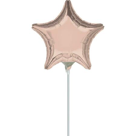ANAGRAM 9 in. Rose Gold Solid Color Star Foil Balloon 87789